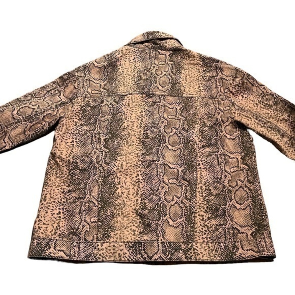 Free People Brown Snake Reptile Animal Print Trucker Jacket Size‎ Medium - Picture 8 of 9